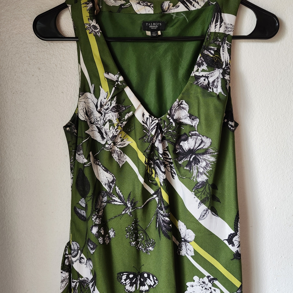 Talbots Green Floral Women's Top